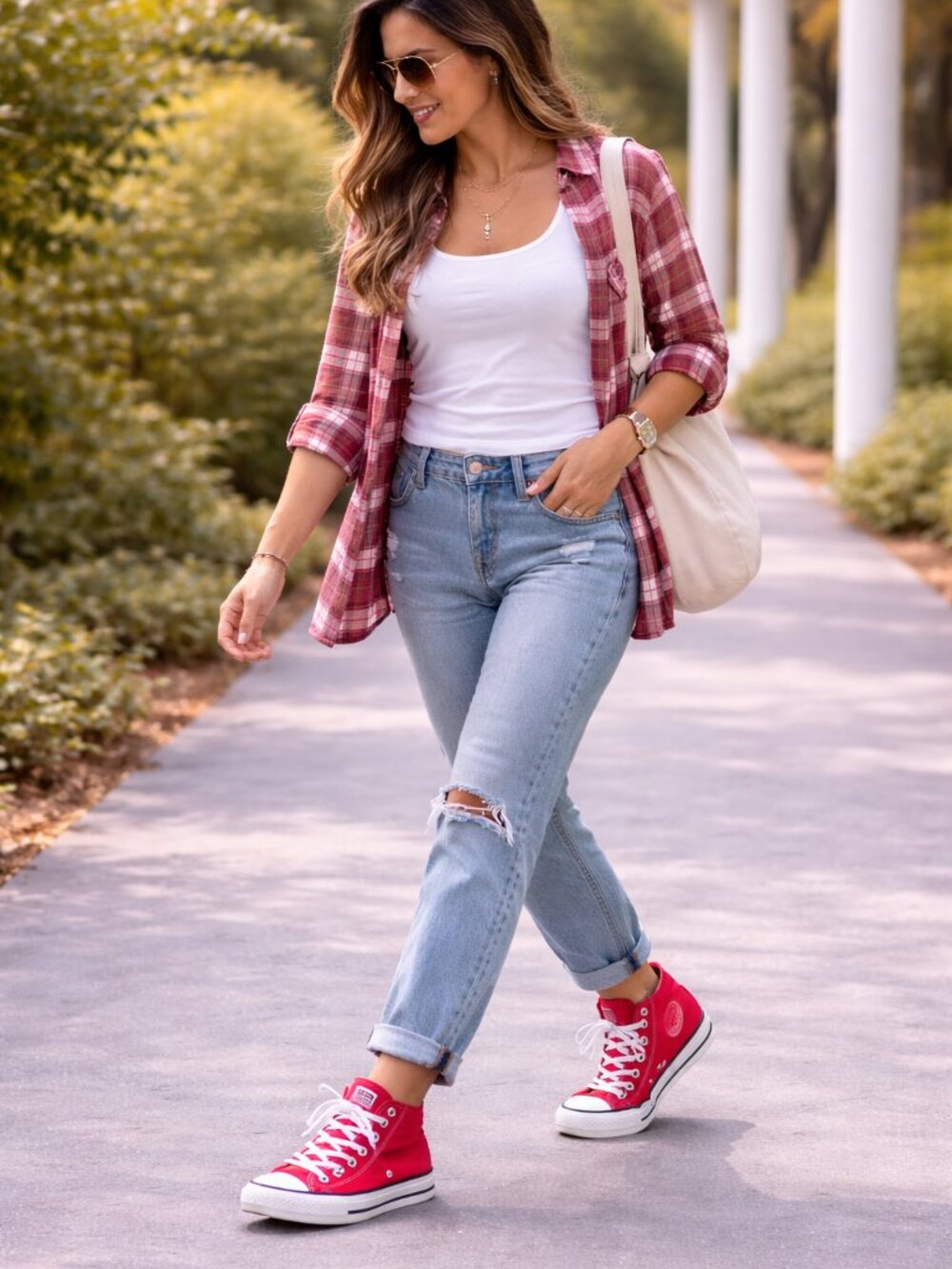 Chuck Taylor Mid-top Canvas Red Converse All Star 100 1CK559 Cushioned Collar 8